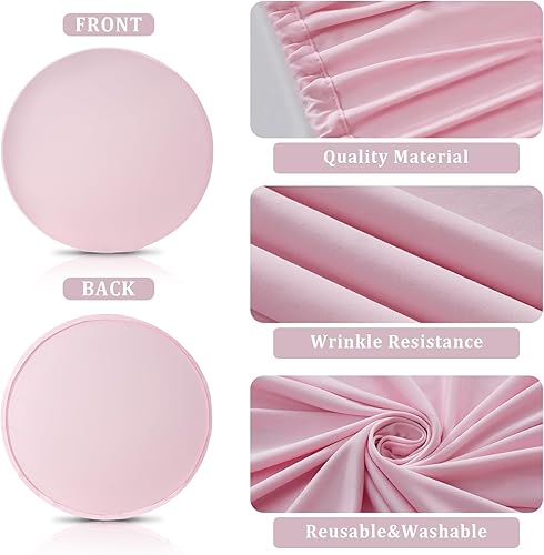 Miniatura 2 de Outpain Cubierta de fondo de arco redondo rosa bebé de 7.5 pies para soporte de arco circular de 7.5 pies, resistente a las arrugas, cubierta de