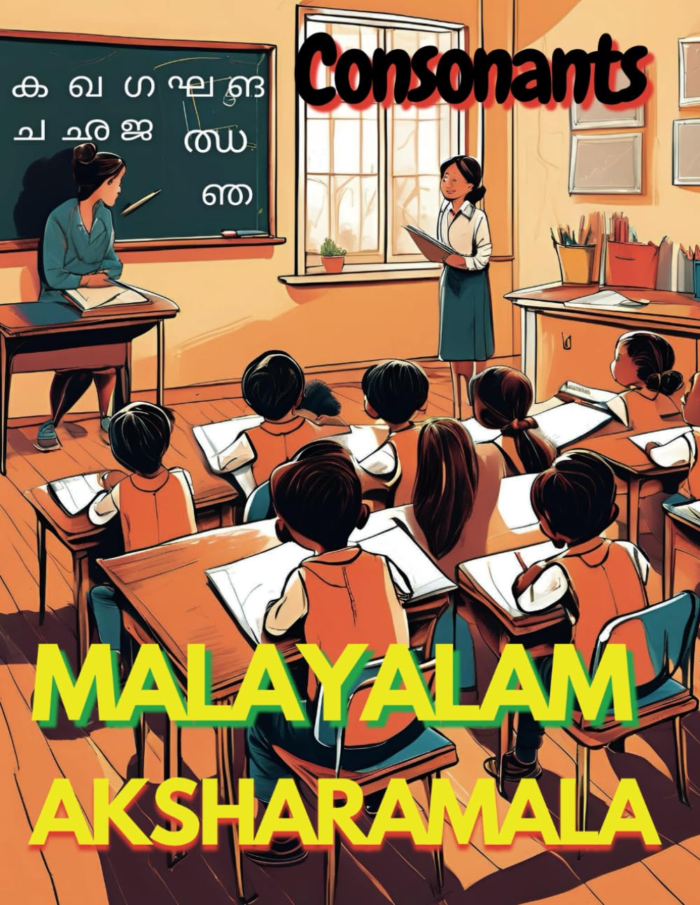 MALAYALAM ALPHABET: CONSONANTS : Tracing workbook for beginners & picture language learning book