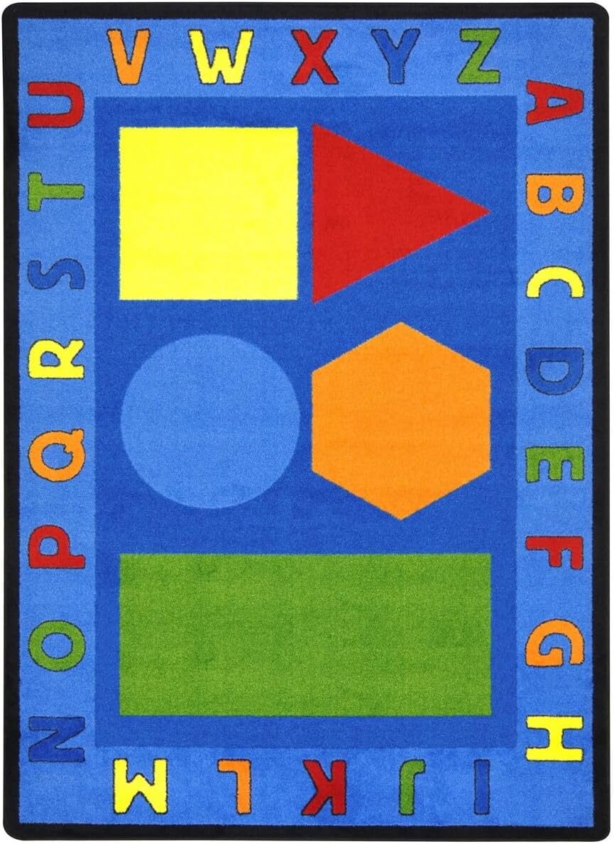 Joy Carpets Alphabet Shapes Rug, Multi, 7'8" x 10'9"