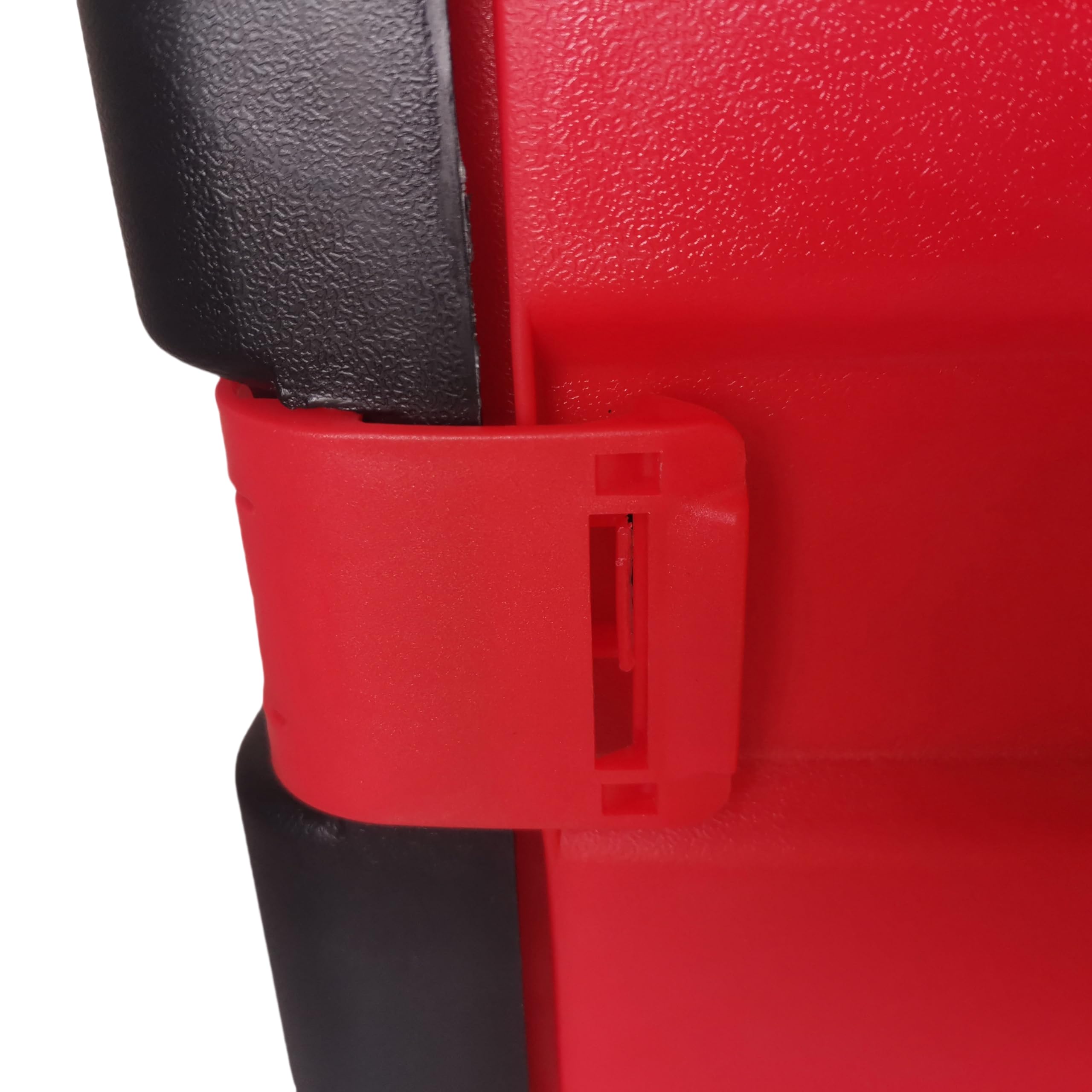 Seco Carrito grande plegable de plástico con mango cuadrado, color negro y rojo