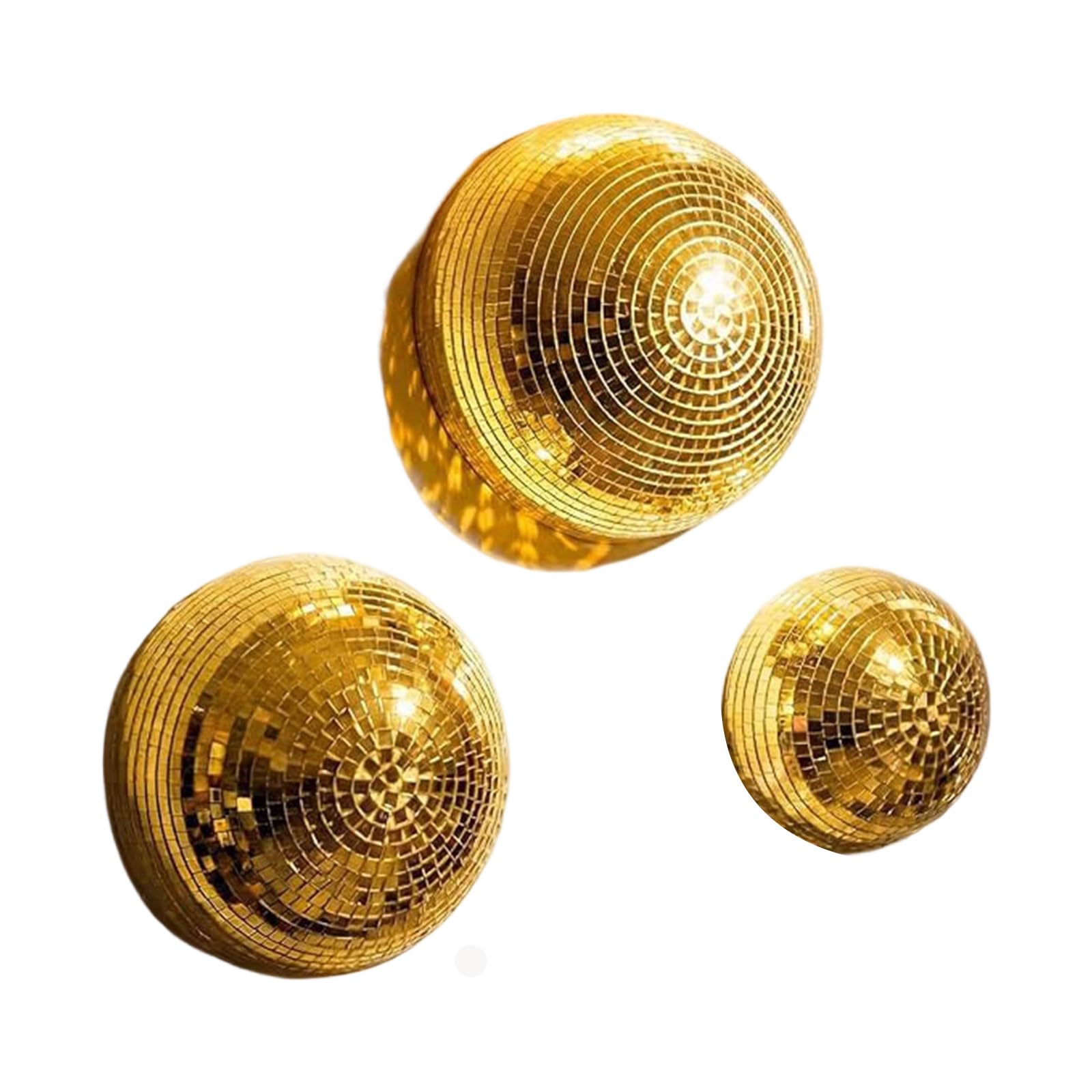 Reflective Half Dome Wall Accent Set of 3, Disco Glass Decor with Adhesive for Party Scenes, Photo Areas, and Display Disco Half Dome Wall Decor Reflective Glass Party Backdrop Room Accent Photo Booth