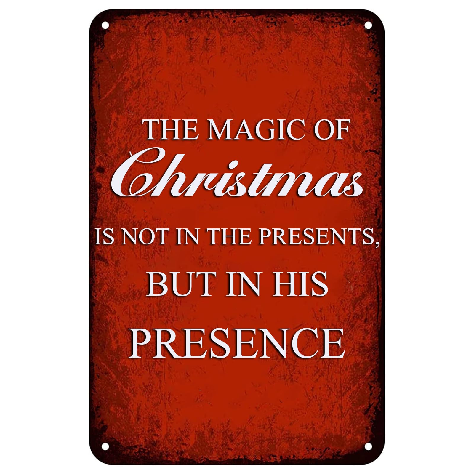 Warm Christmas Atmosphere Vintage Metal Sign Holiday Blessing Quote Retro Wall Decor for Home Winter Festival Decoration 8x12 Inch