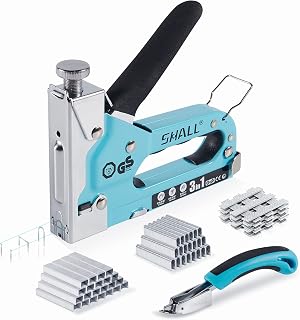 SHALL Heavy Duty 3-in-1 Staple Gun Kit: Upholstery Stapler with 3000 Staples, Remover & Precise Outlet Indicator