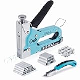 SHALL Staple Gun Heavy Duty, 3-in-1 Upholstery Staple Gun Kit with 3000 Staples, Staple Remover, Manual Brad Nailer with Specific Staples Outlet Position Indicator