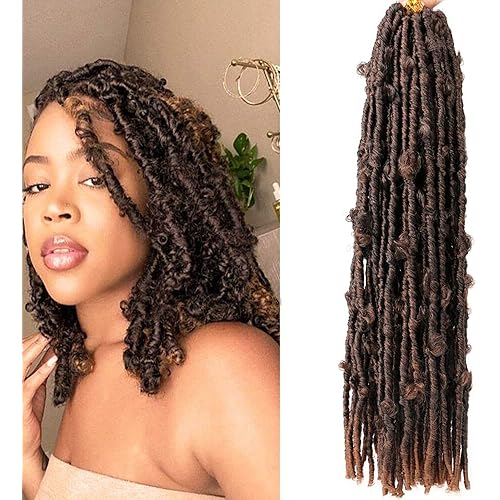 Butterfly Locs Crochet Hair 18 Inch Distressed Locs Crochet Braids 6 Packs Crochet Butterfly Locs Hair Soft Butterfly Faux Locs Crochet Hair For Black Women(T30, 18 Inch (Pack of 6))