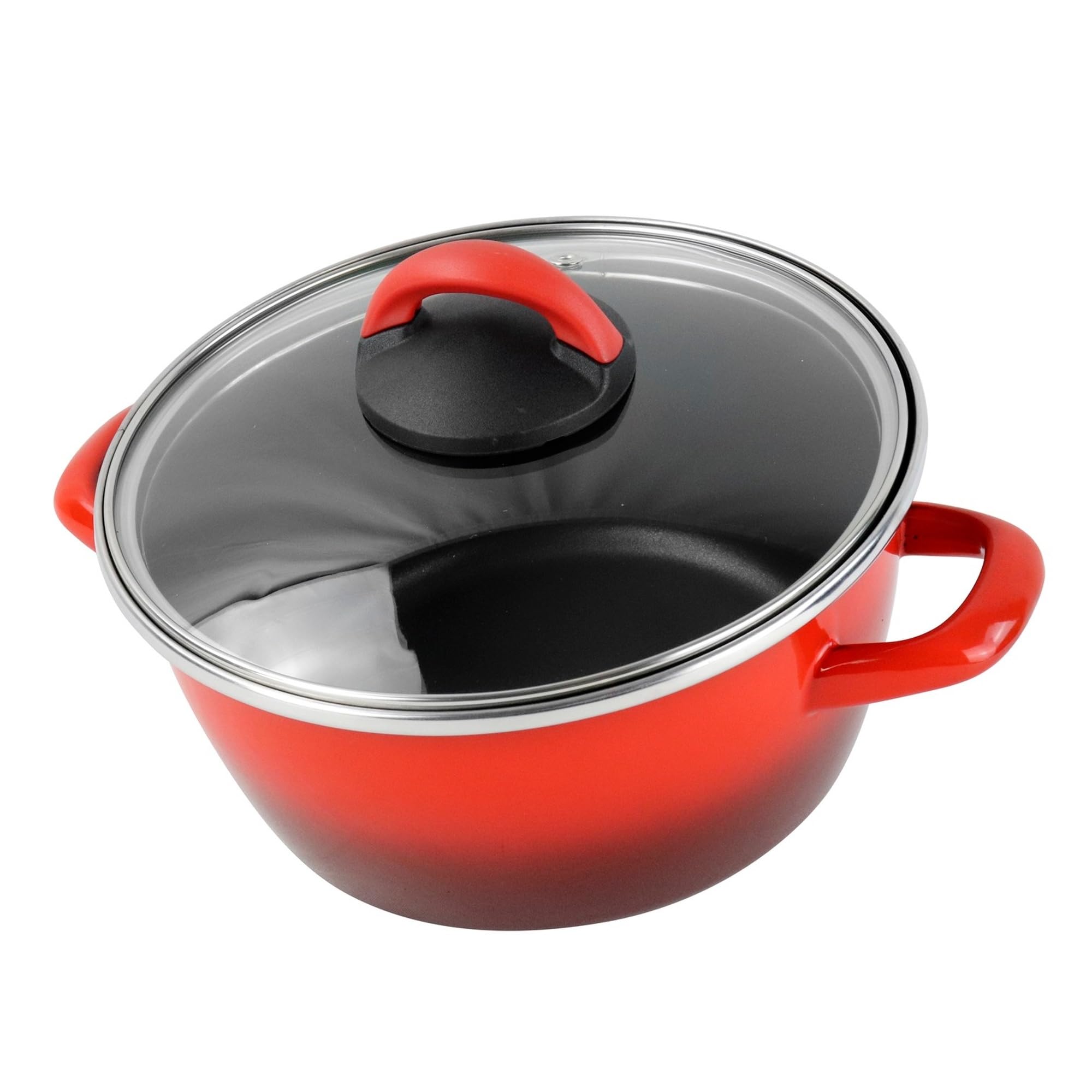 Cacerola 'SR' Ø28cm CON tapa de vidrio color rojo Magefesa
