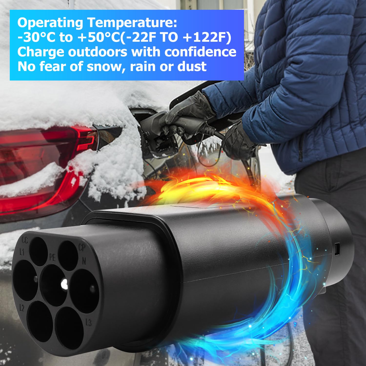 Erato Typ 2 do typu 1 adapter do ładowania EV Konwerter 32 A AC