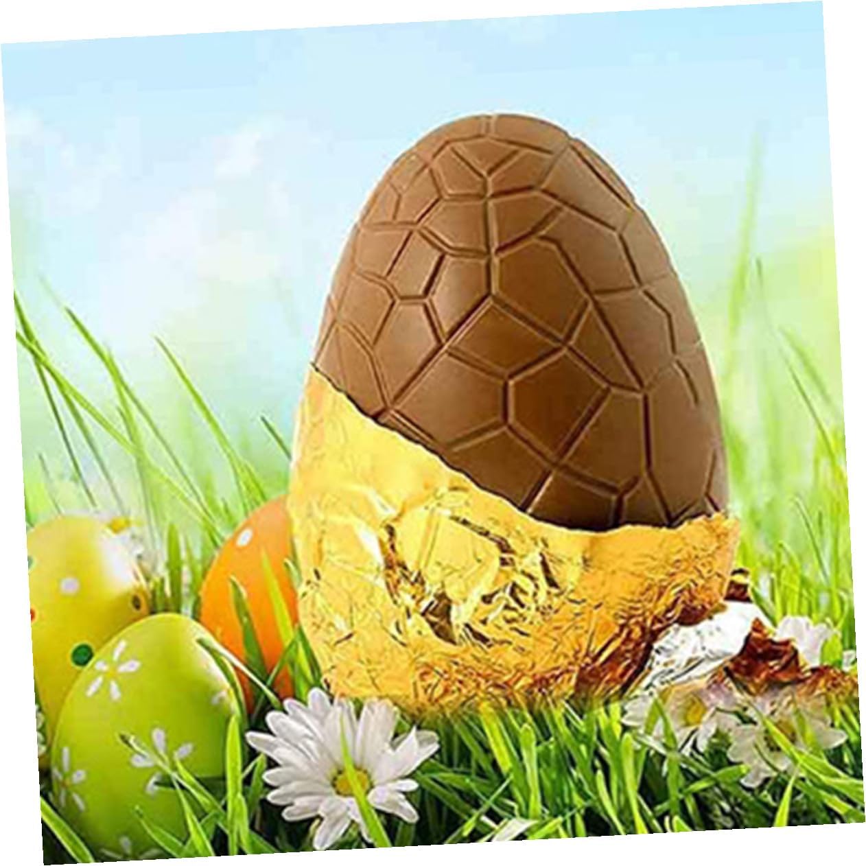 Cabilock Dinosaur Egg Shape Mold 3 Sets Plastic Easter Chocolate Candy Baking Molds Household Cookie Fondant for Spring Party Cake Decoration