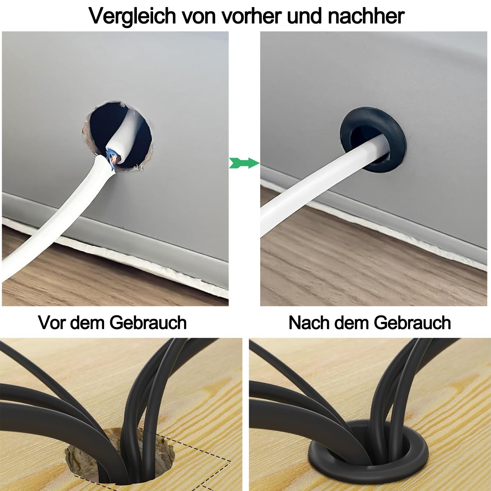 Sourcing Map 5pcs Passe Fil Caoutchouc Oeillet Passe Câble