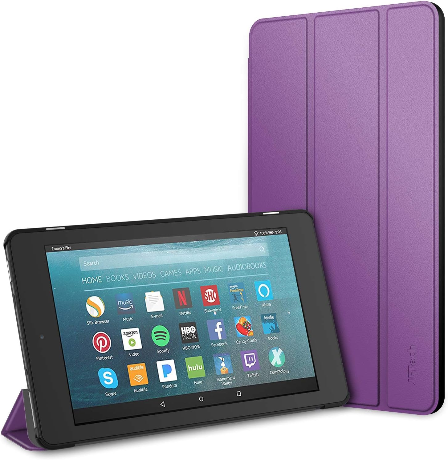 Amazon Com Jetech Case For Amazon Fire 7 Tablet 7th Generation 2017 Release Only Smart Cover With Auto Sleep Wake Purple Electronics