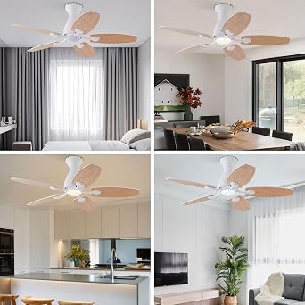 Modern Ceiling Fans with Lights 45w, Turns and Reversals, Energy Conservation Light Fan, Adjustable Smart Ceiling Fan, 3 Light Colours, 6 Wind Speeds, for Living Room, Kitchen, Bedroom [Energy Class E]
