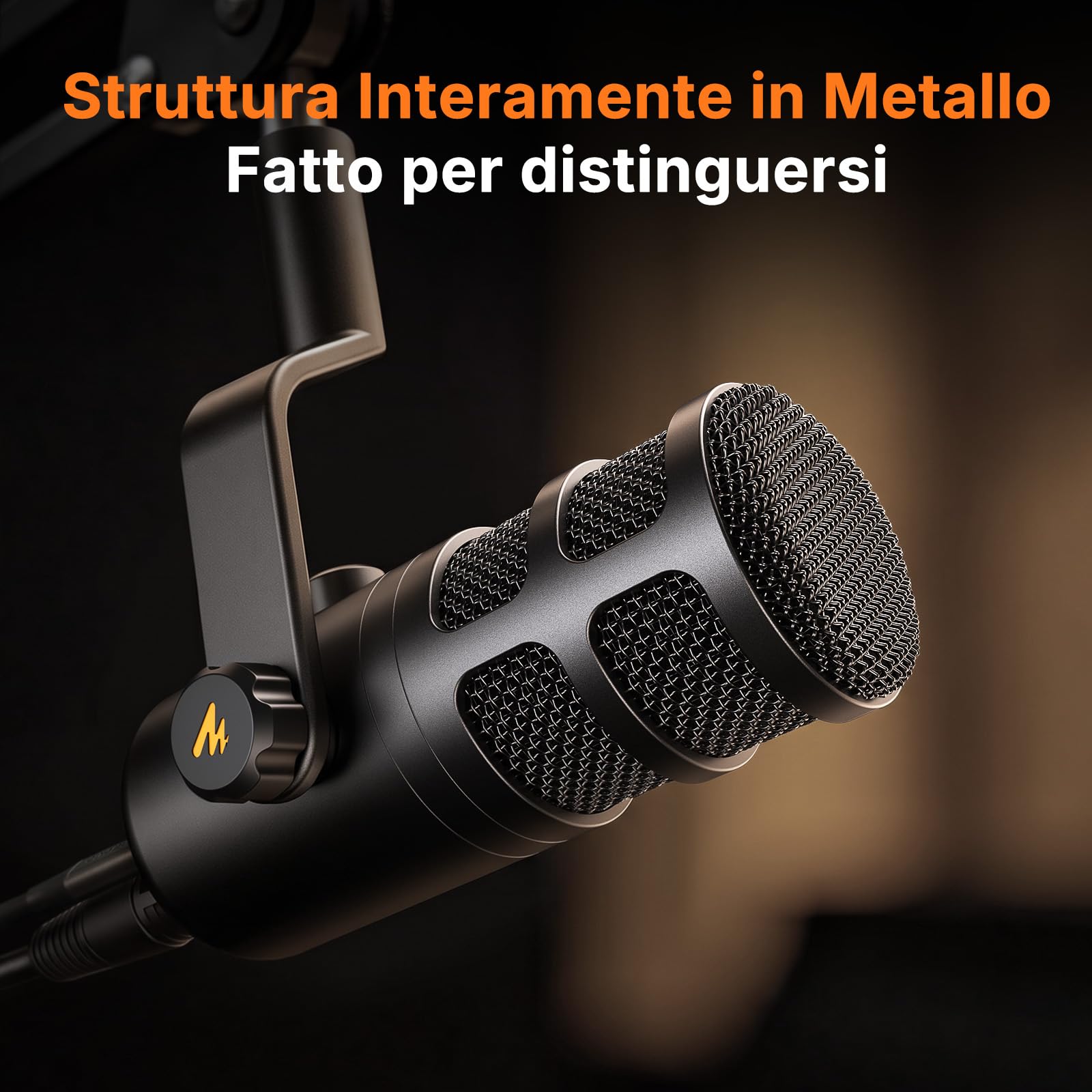 MAONO PD100 Gen2 Microfono Dinamico USB/XLR, Audio 192 kHz/24 bit, Struttura in Metallo, Pulsante Mute, Kit Completo con Cavi USB e XLR, per Podcast, Streaming, Gaming e PC
