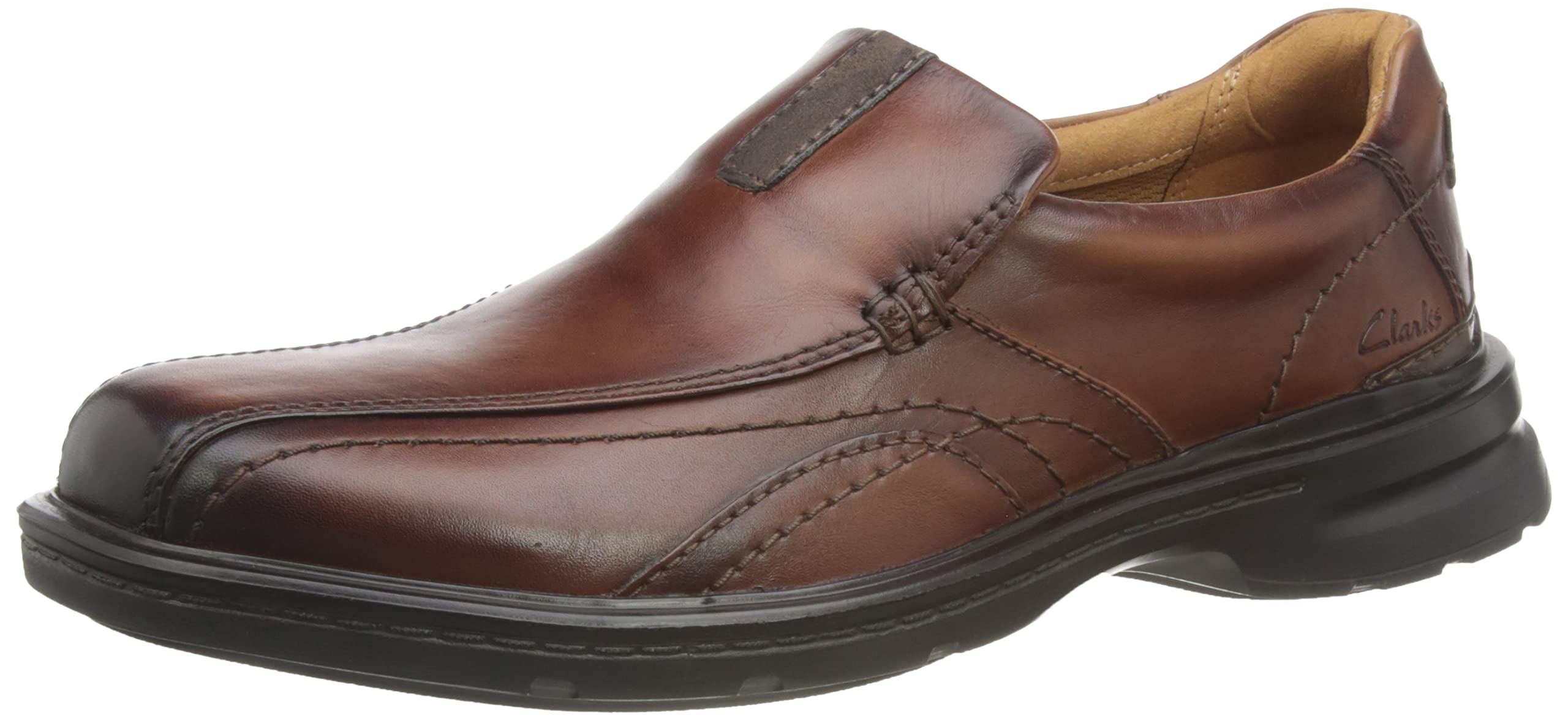 Clarks Men's Gessler Step Slippers, Dark Tan Lea, 8 UK