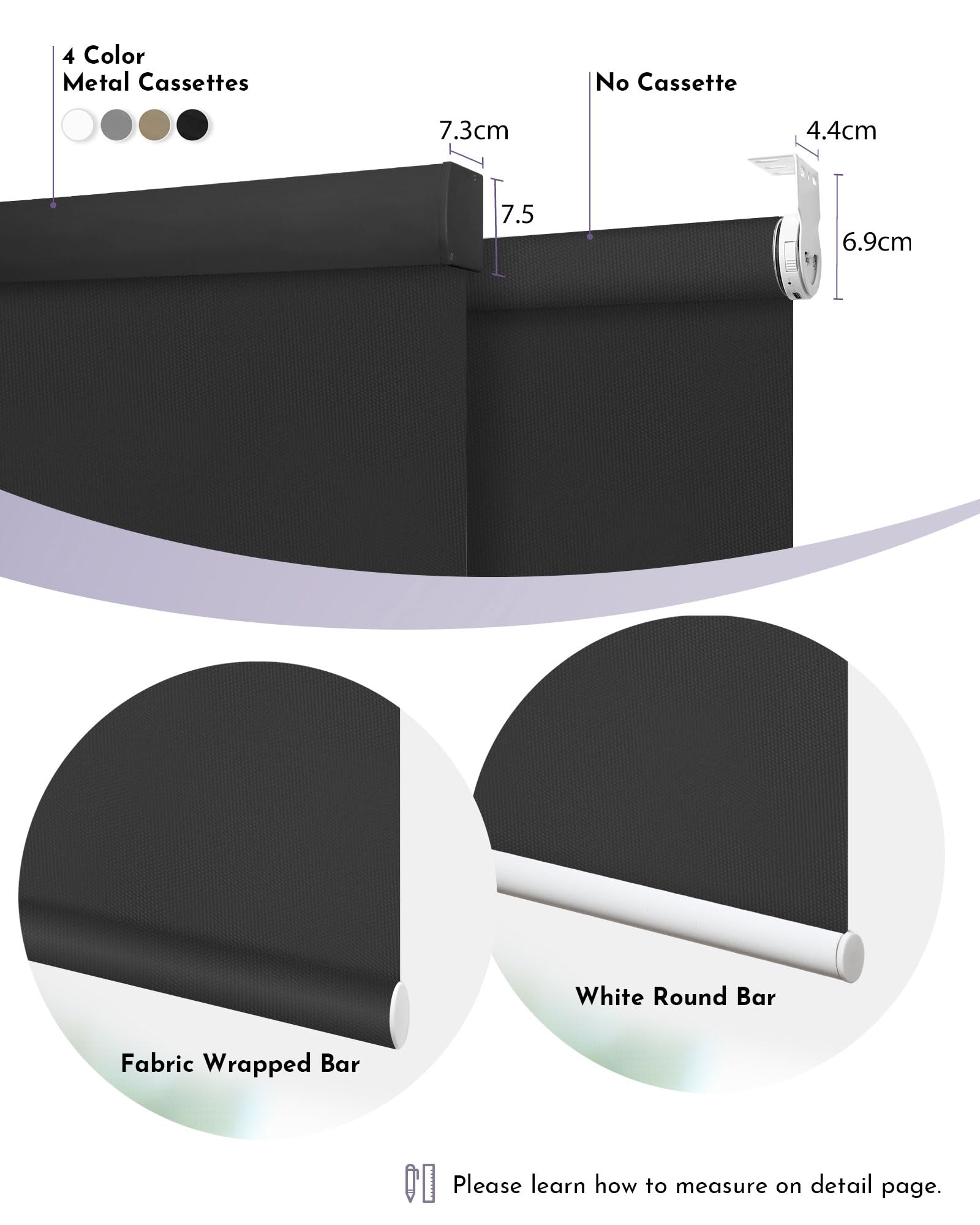 Smart Blinds con, Tende oscuranti motorizzate impermeabili, tende elettriche personalizzate, motore, telecomando, grigio scuro, efficienza energetica, facile installazione