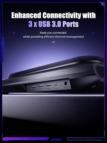 Miniatura 5 de llano V12 Ultra - Almohadilla de refrigeración para laptop con control de software inteligente, soporte para ventilador de laptop RGB para juegos,