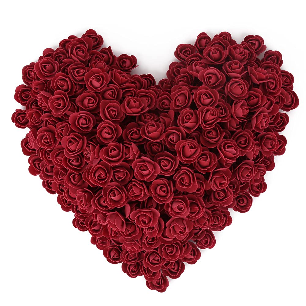 500pcs Burgundy Mini Foam Rose Heads