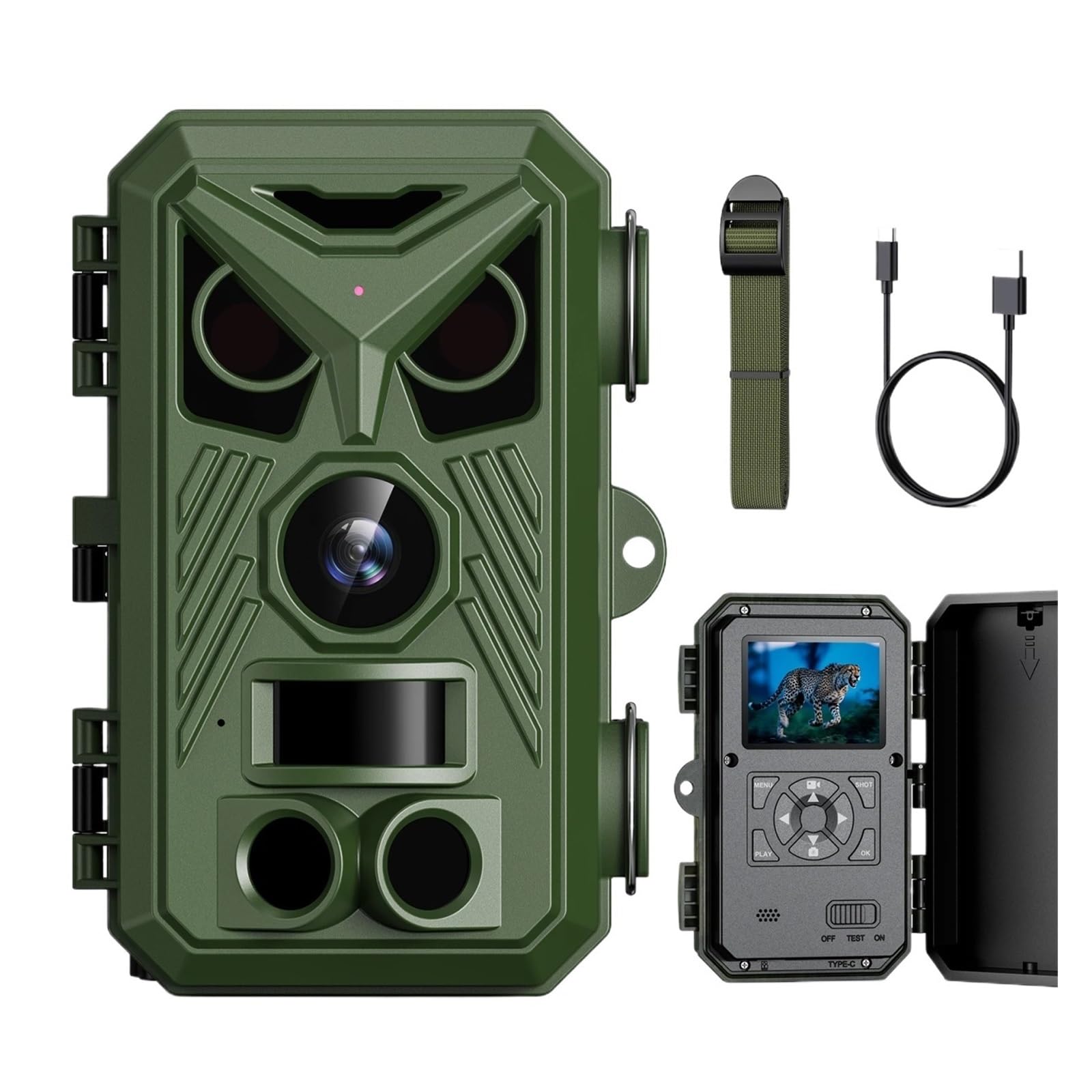 Cámara De Caza For Senderismo 4K Seguridad Visión Nocturna Infrarroja Impermeable 2,4 Pulgadas 0,8 S Velocidad Disparo For Observación Vida Silvestre Al Aire Libre GrabacióN De VíDeo NíTida
