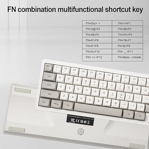 Miniatura 4 de Teclado de memoria para juegos RGB con cable. 65% Mini teclado de computadora LED cremoso. Teclado ergonómico pequeño con teclas insustituibles