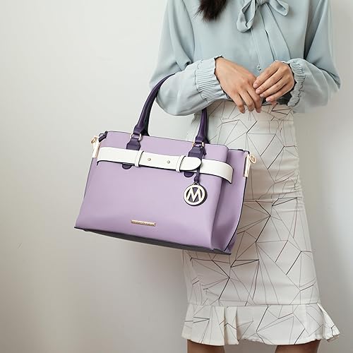 Vista 2 de MKF Collection Mia k - Bolso bandolera de cuero vegano con asa superior, color beige