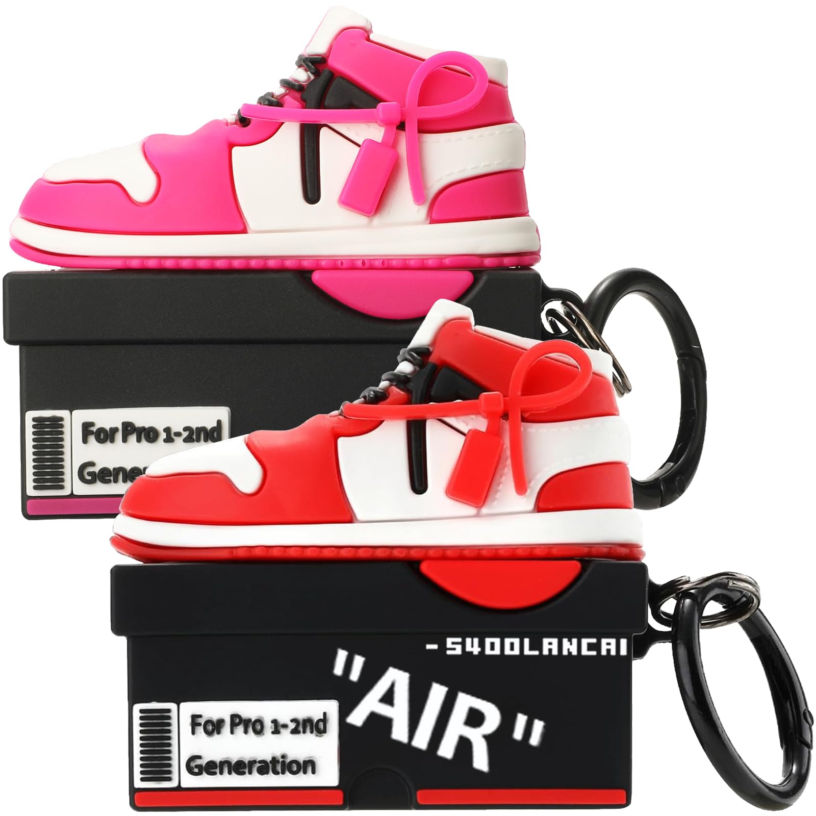 [2Pack] Gedicht for Apple Airpods Pro Case Cover, Cute Cartoon Shoe Box Soft Silicone Protective Cases for AirPods Pro 1st Generation Case with