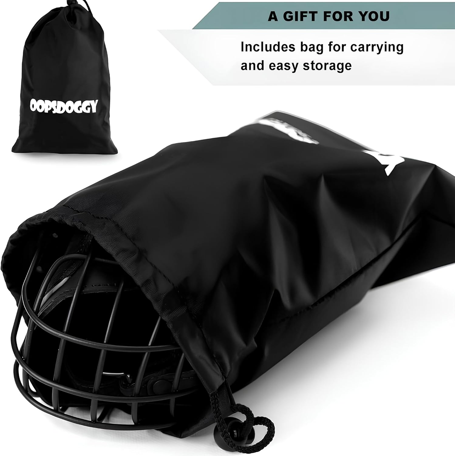 OOPSDOGGY Metal Dog Muzzle for Large Dog, Adjustable Brethable Wire Basket for Rottweiler to Prevent Biting Chewing (Black)