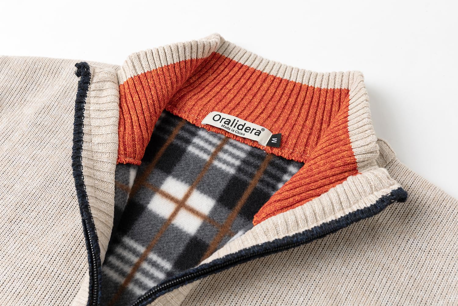 Cárdigan de Punto para Hombre Invierno Suéter Grueso Cuello Alto Cremallera
