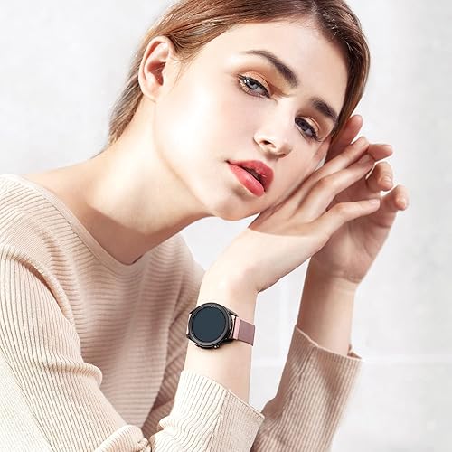 Miniatura 5 de Amzpas Correa de reloj de metal de liberación rápida de 0.787 in 0.866 in, correa de reloj de acero inoxidable, correa de repuesto magnética de