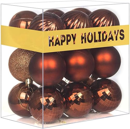 Miniatura 45 de Juego de 10 esferas de Navidad plateadas y rojas de 2.5 pulgadas, adornos para decoración de árbol de Navidad, inastillables, para cumpleaños