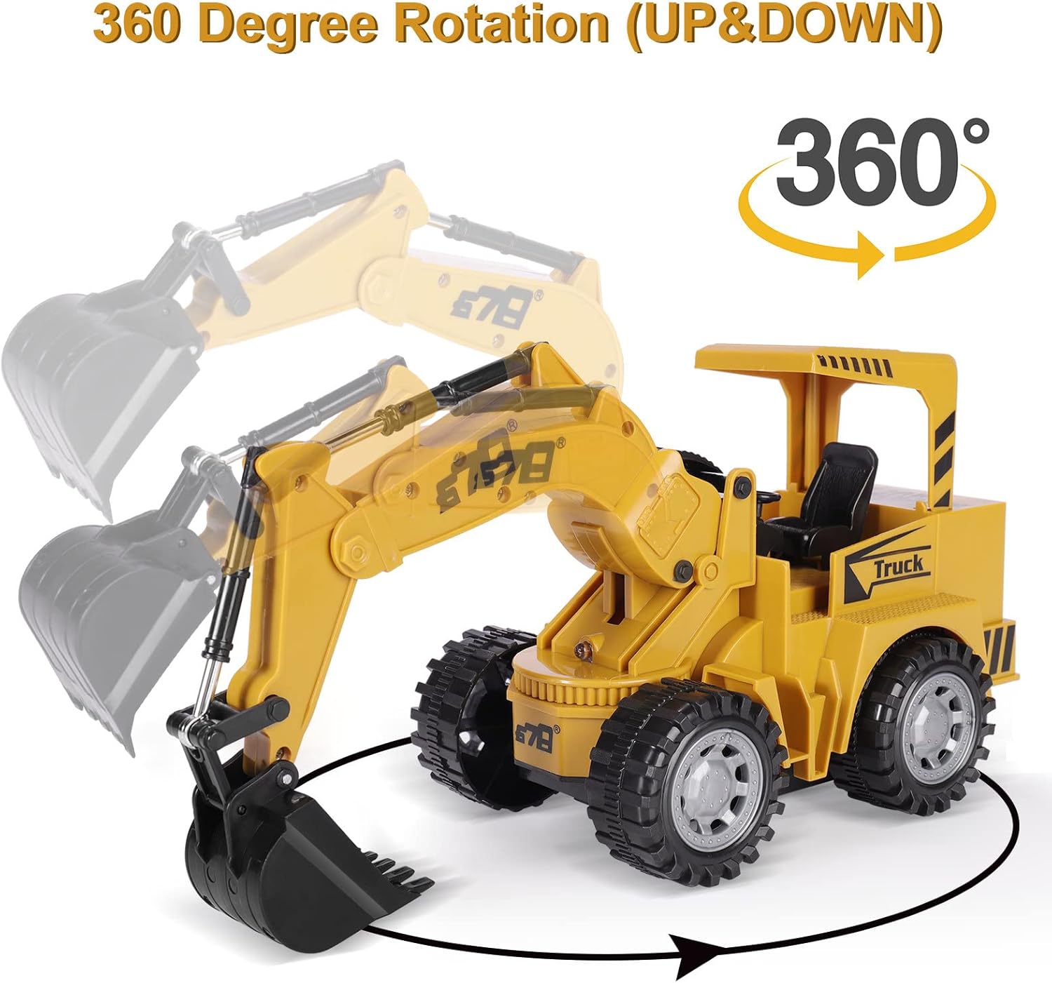 Mingfuxin Remote Controlled Excavator Digger, 124 Scale Kids’ Play RC