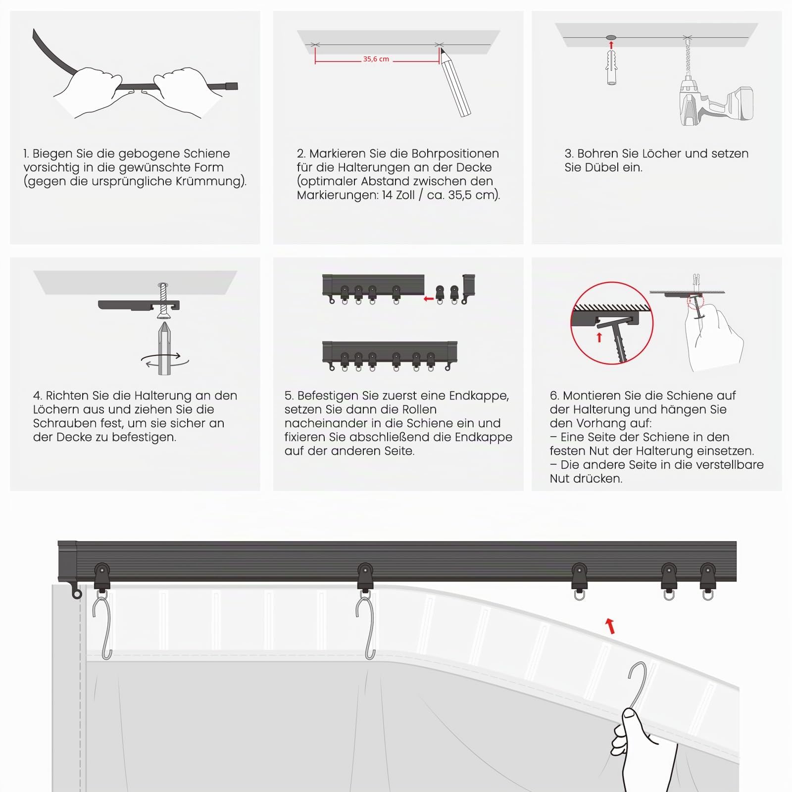 JILRON Rideau séparateur de pièce, montage au plafond avec rails, séparateur de pièce pour protection de vue flexible (jaune clair - H213 x B270 cm)
