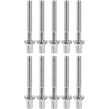 Yibuy 10 Pieces Drum Tension Rods Light Easy to install and remove Percussion Screw with Gaskets Silver 40x5mmLxDia