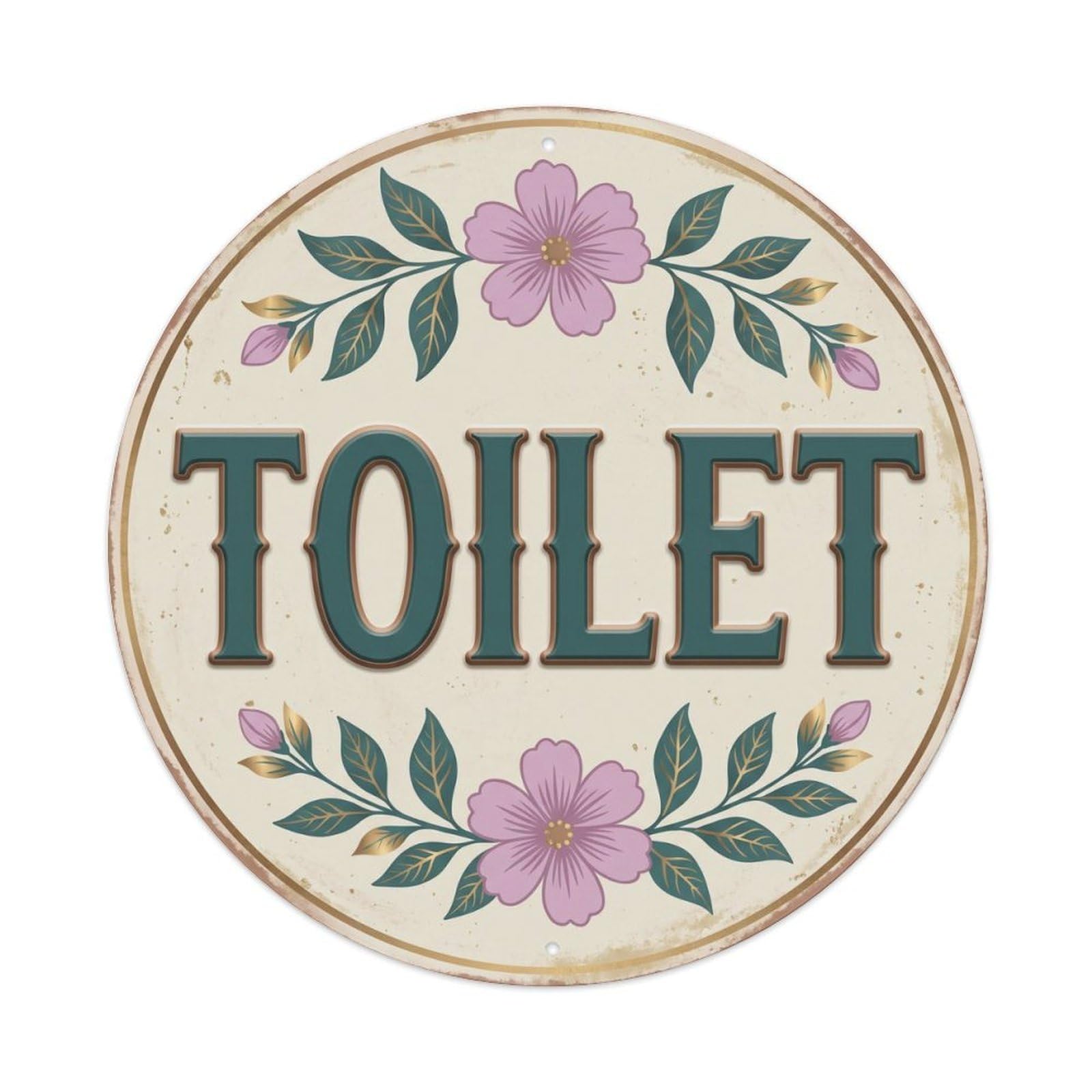 Okahys 8X8inch(20X20cm) Toilet(Wc) Signage Lilac Vintage Metal Tin Sign