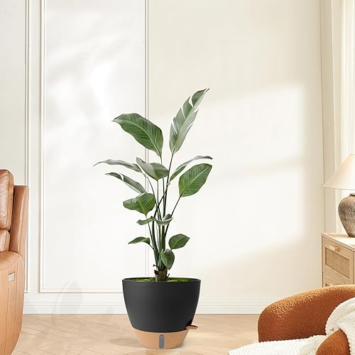 Miniatura 7 de Macetas WEICHENGXING, Macetas Grandes de Plástico Auto-Riego de 121098 Pulgadas para Interior y Exterior con Agujeros de Drenaje, Depósito Profundo,