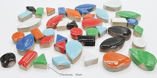 Miniatura 4 de Azulejos de mosaico naranja con formas de gotas de lluvia para manualidades a granel, 50 piezas de forma de lágrima, mosaico de cerámica, varios