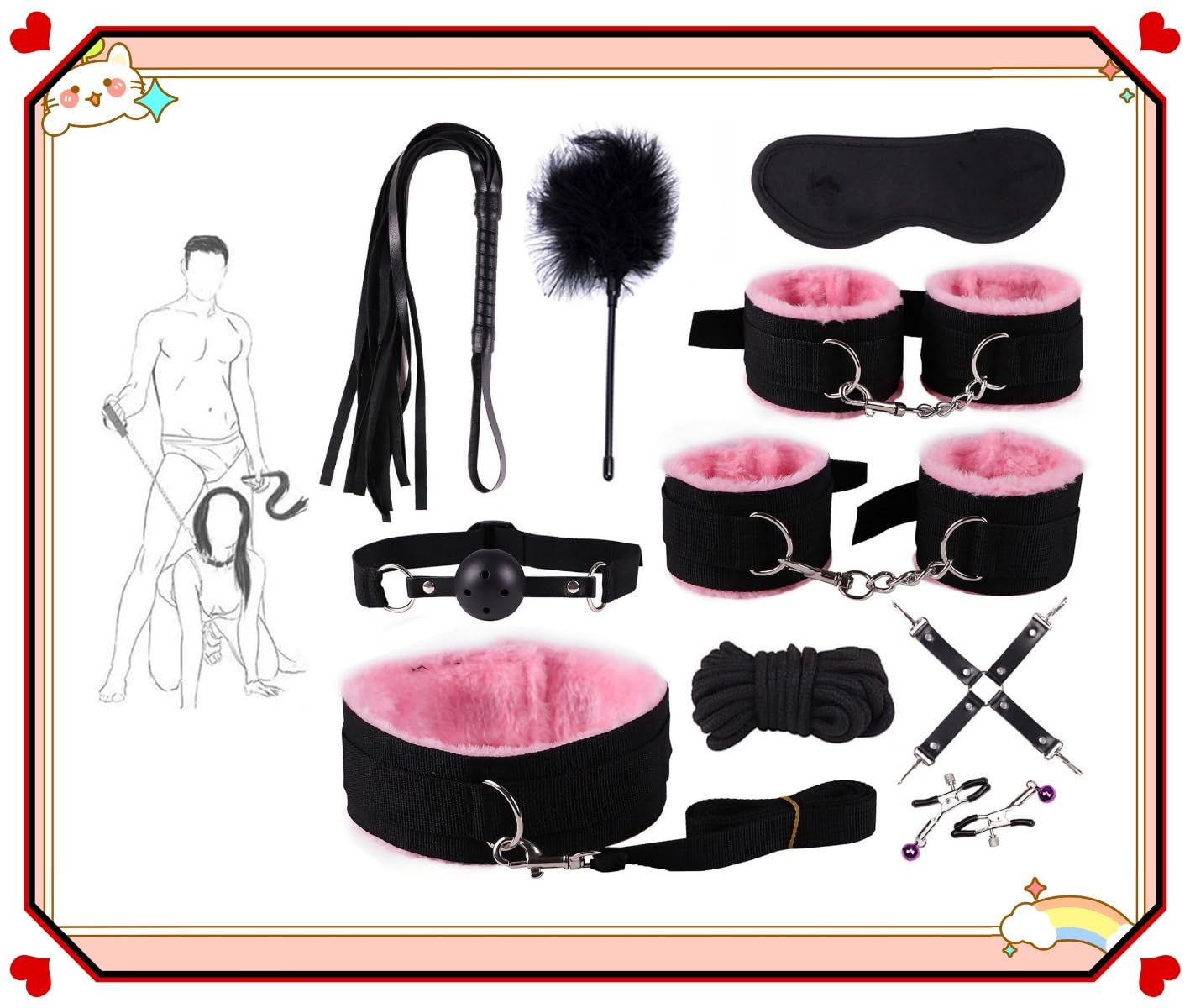 ̶𝙨̶𝙚̶𝙭̶ ̶𝙩̶𝙤̶𝙮̶ ̶ Variété De Styles, Ensemble De 10 Pièces en Nylon Rose, Ensemble De Yoga, Augmente Le Plaisir De La Vie, Expérience Merveilleuse.