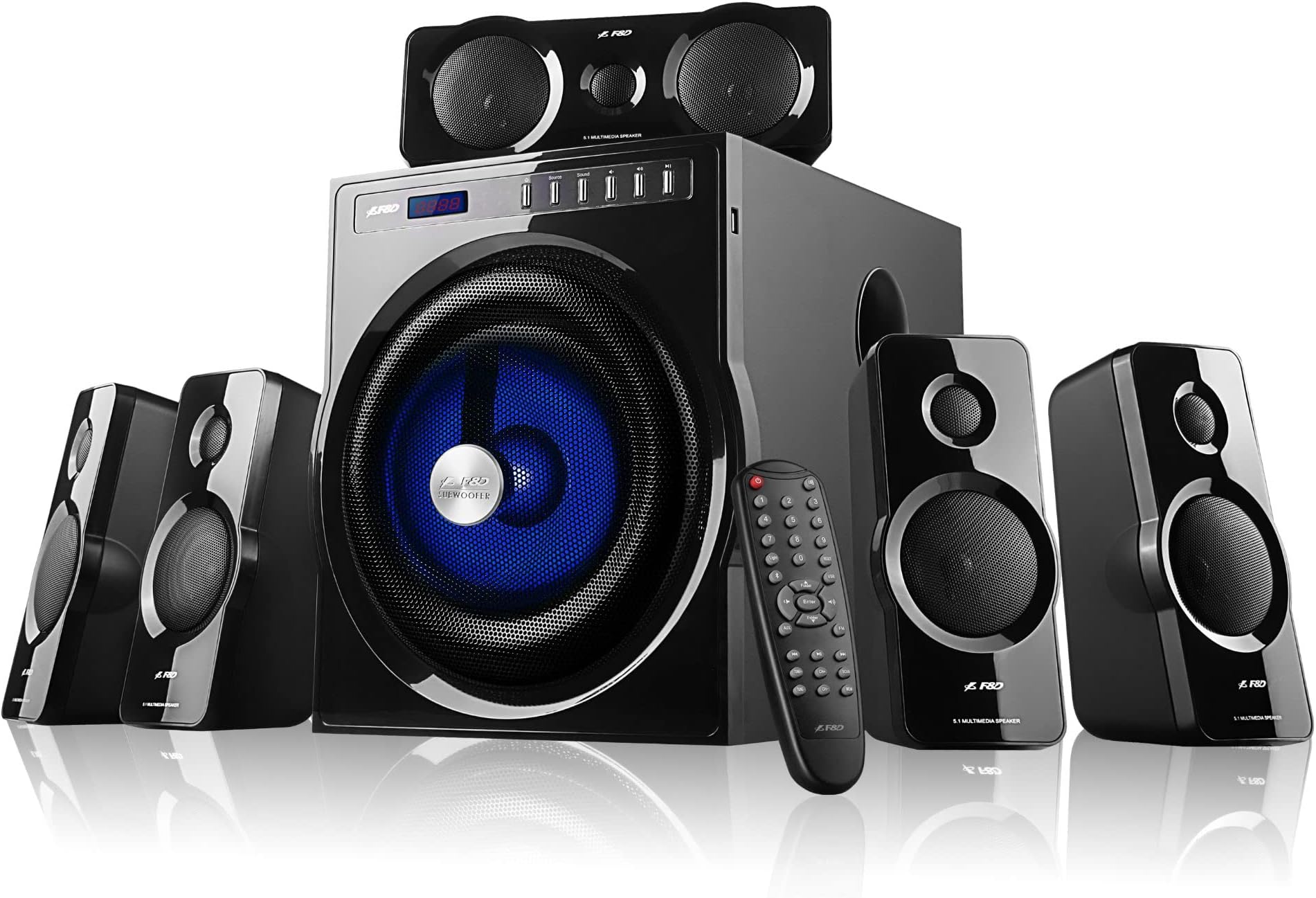 F&D F6000X Powerful 270 W Bluetooth Home Audio Speaker & Home Theater System (5.1, Black)