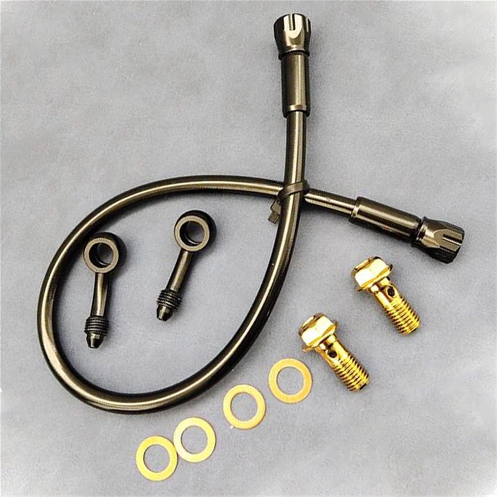 Shqxd One Color Hydraulic Brake Hose 28°-28° Motorcycle Accessories Hydraulic Clutch Tube Master Cylinder Brake Line Braided Oil Hose An3 M10(2500Mm)
