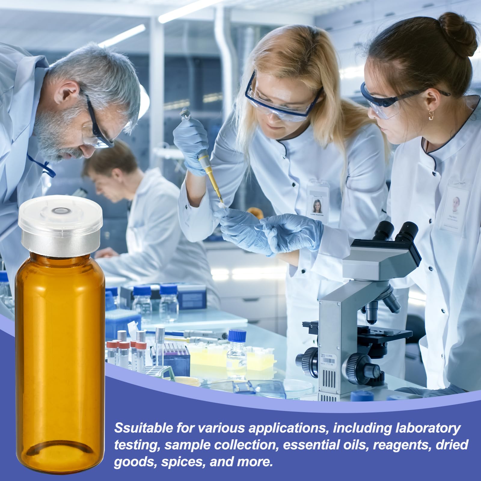 Fiale Vetro Borosilicato 20ml Con Tappo - 8 Pezzi, Per Laboratorio, Oli Essenziali, Campioni - Foto 4