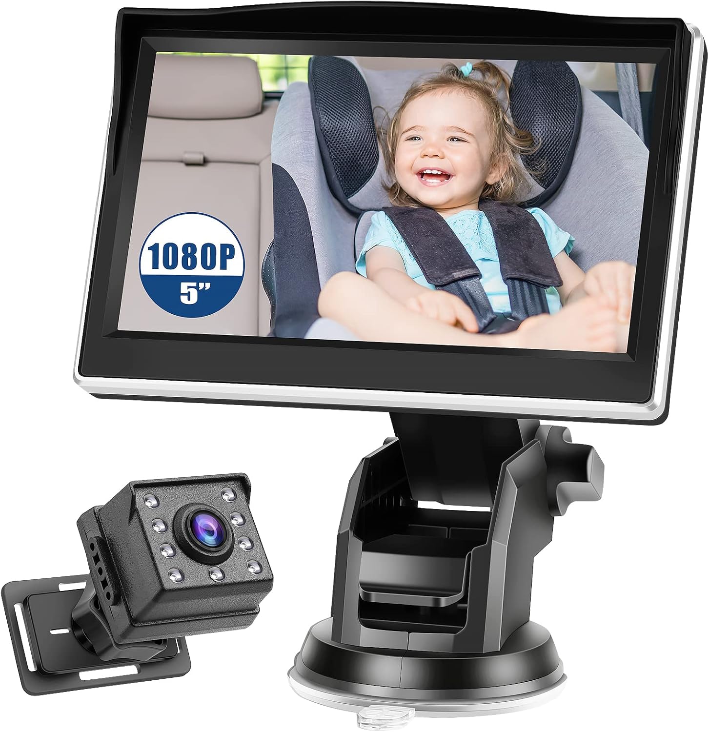 Baby Car Camera for Rear Facing, 5 Inch 1080P Infants Car