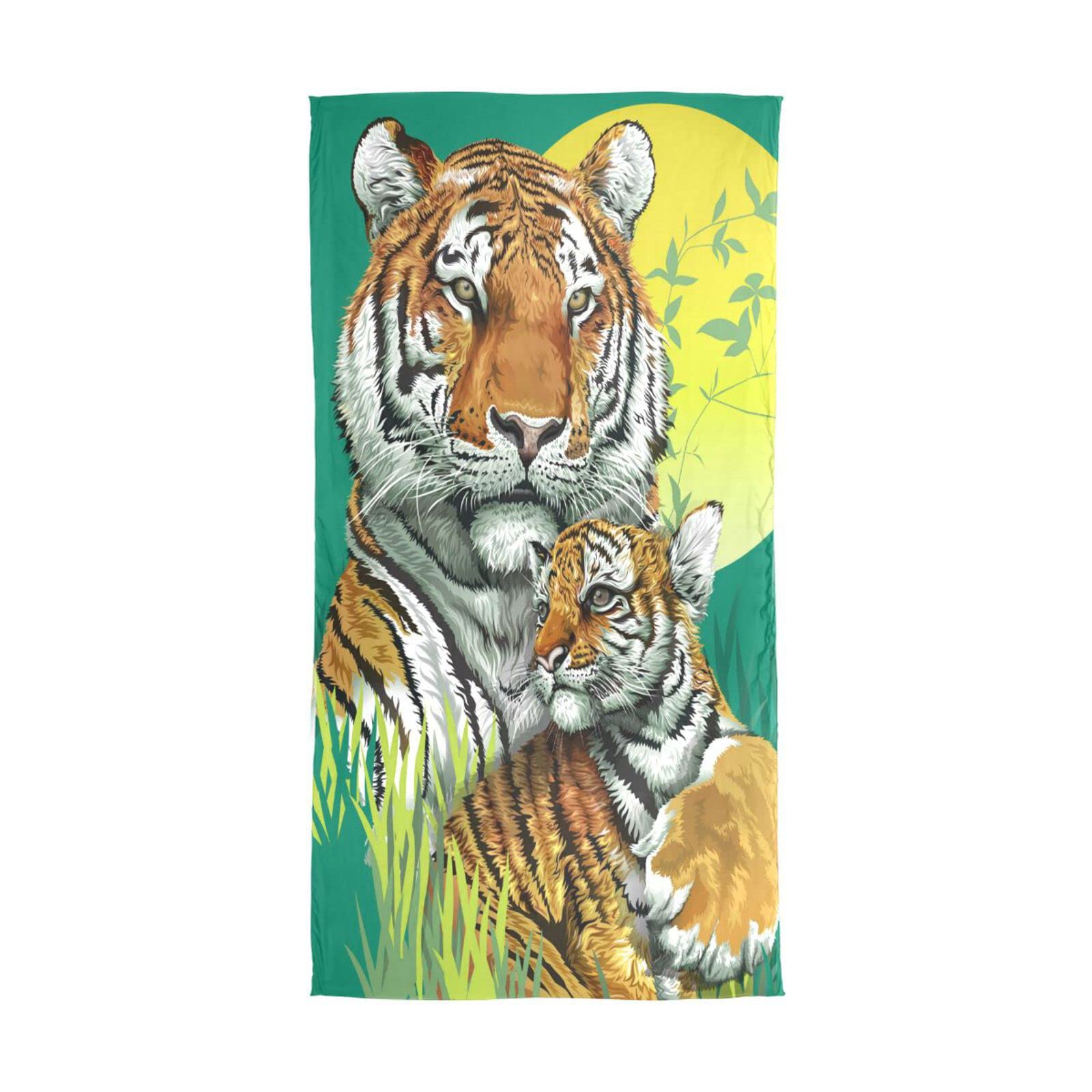 Youjuner Women's Colour 81 Long Silk Scarf Tiger Print Chiffon Silk Scarves Shawls Stoles Wraps For