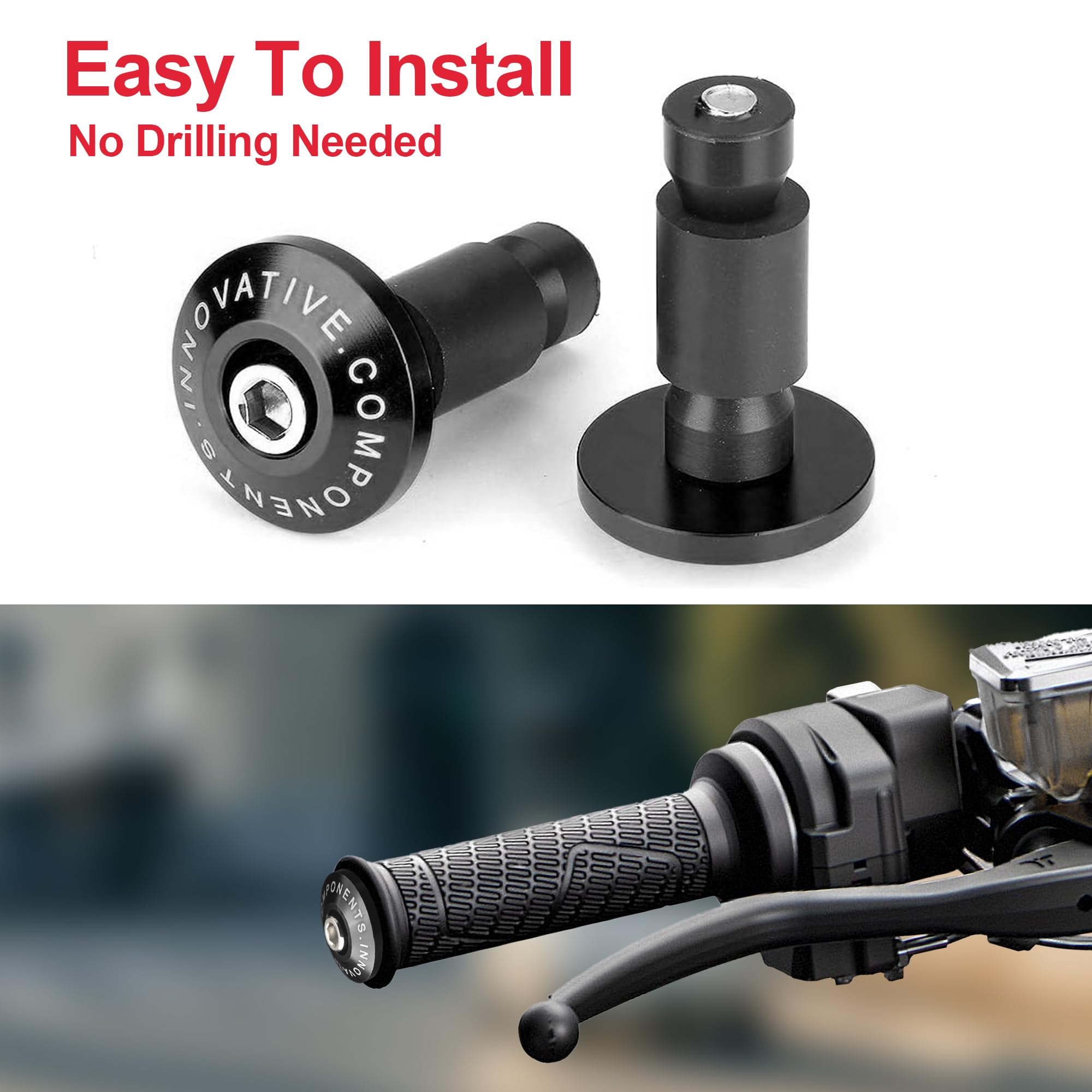 Goldfie - Tapón para manillar de motocicleta de 7/8 pulgadas, antivibración, silencioso, para Yamaha Kawasaki Honda KTM