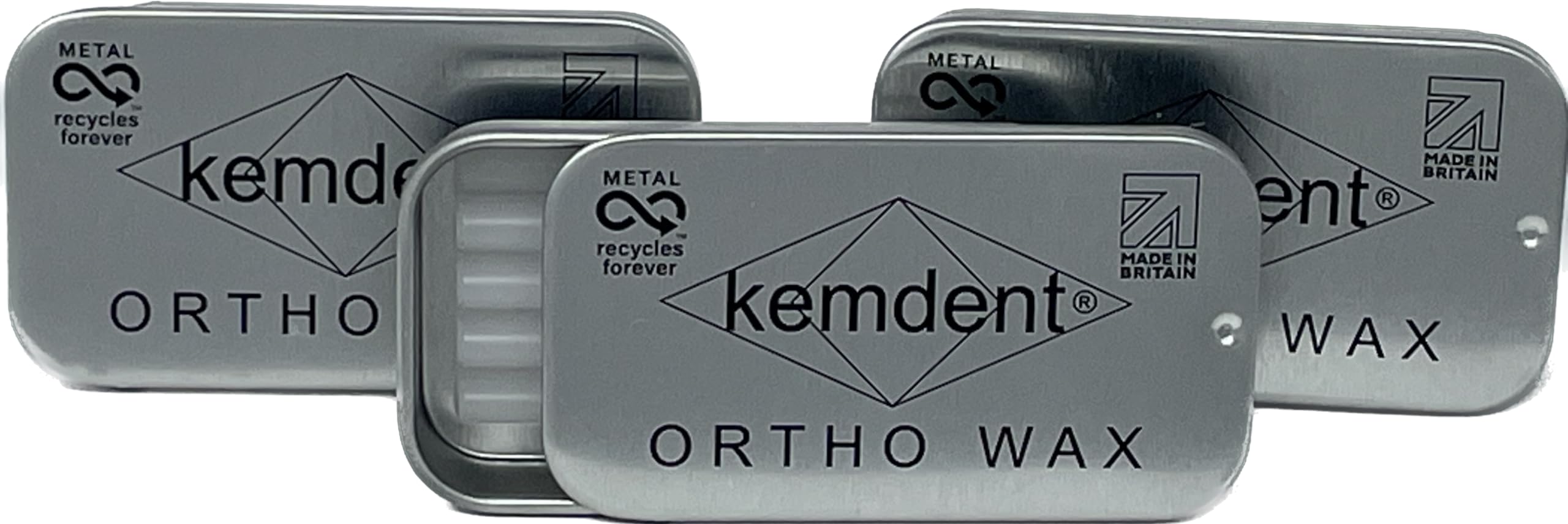 Kemdent Orthodontic Wax 3 Pack 15 Precut Strips, Metal Recyclable Cases. For Braces & Aligners- Stick Better, ortho wax - Image 3
