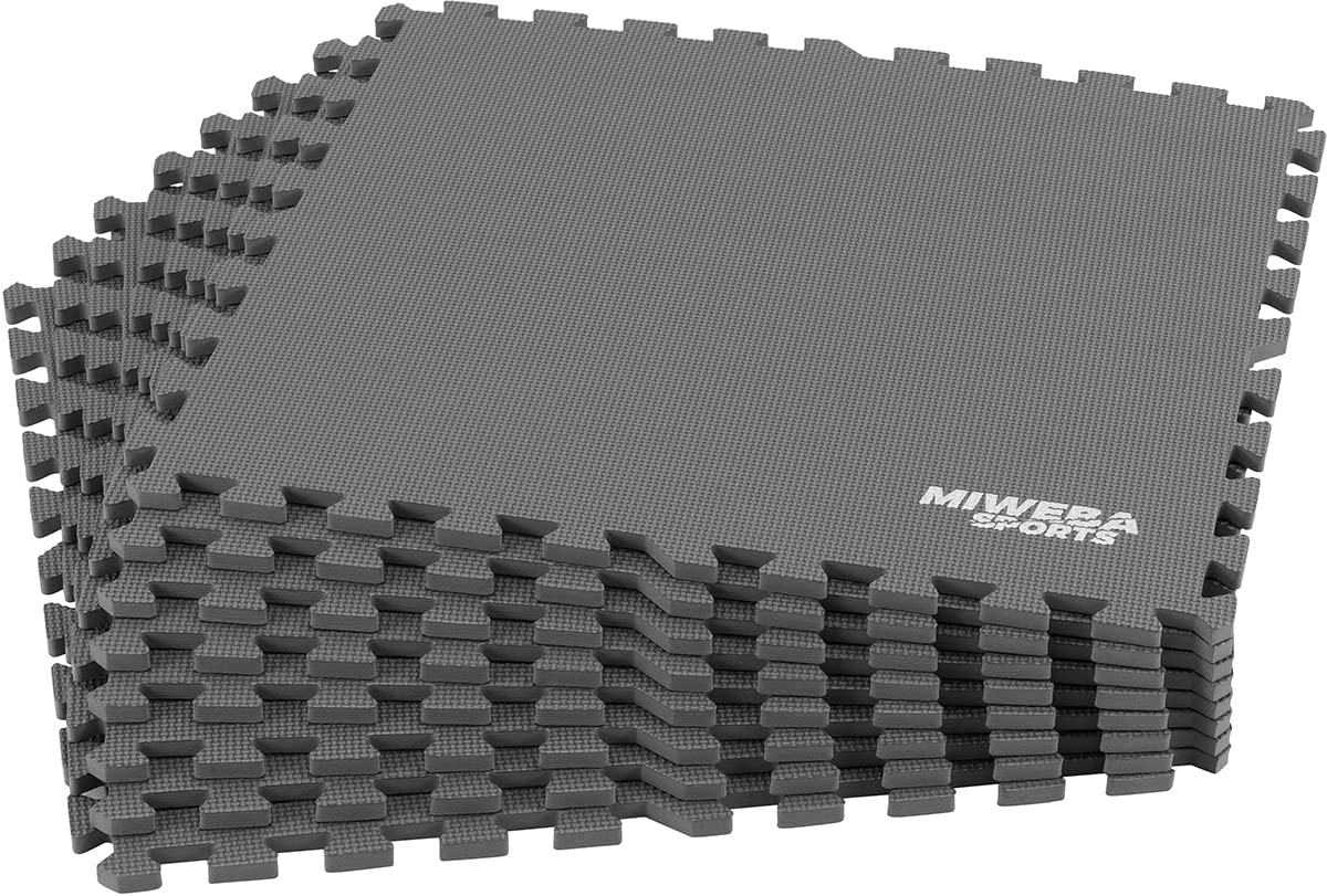 Miweba Sports Bodenschutzmatte BS100 | 18-teilig 3,175 m² - Yogamatte Gymnastikmatte Puzzlematte Fitness Sportmatte Fitnessmatte Gummimatte Turnmatte Trainingsmatte Puzzle Matte Bodenmatte