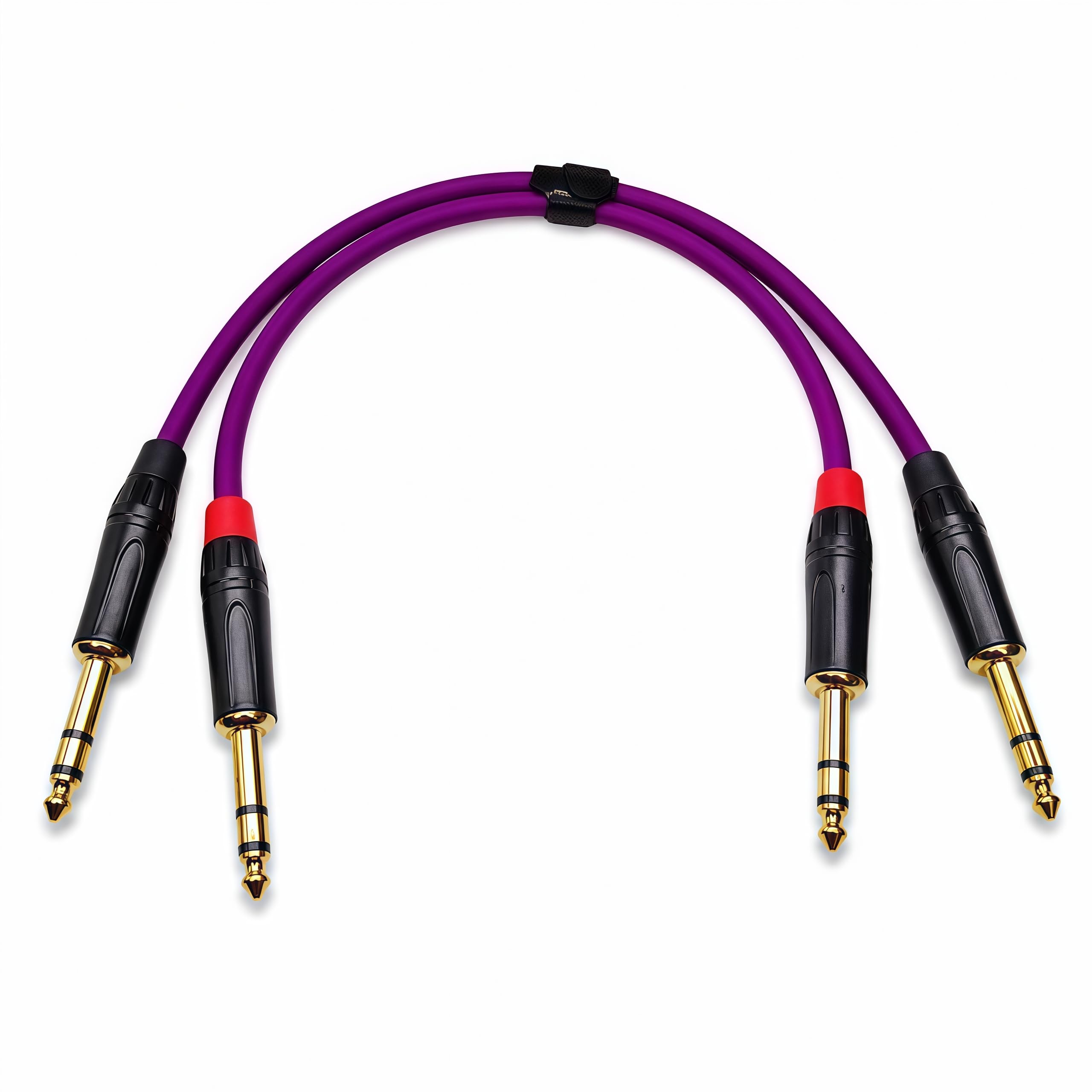 Audiokabel – 0,3 m langes Amperekabel für Bass, Tastatur, Studiomonitore, Mischpult, 1/4 Zoll TRS-Instrumentenkabel – 2 Stück