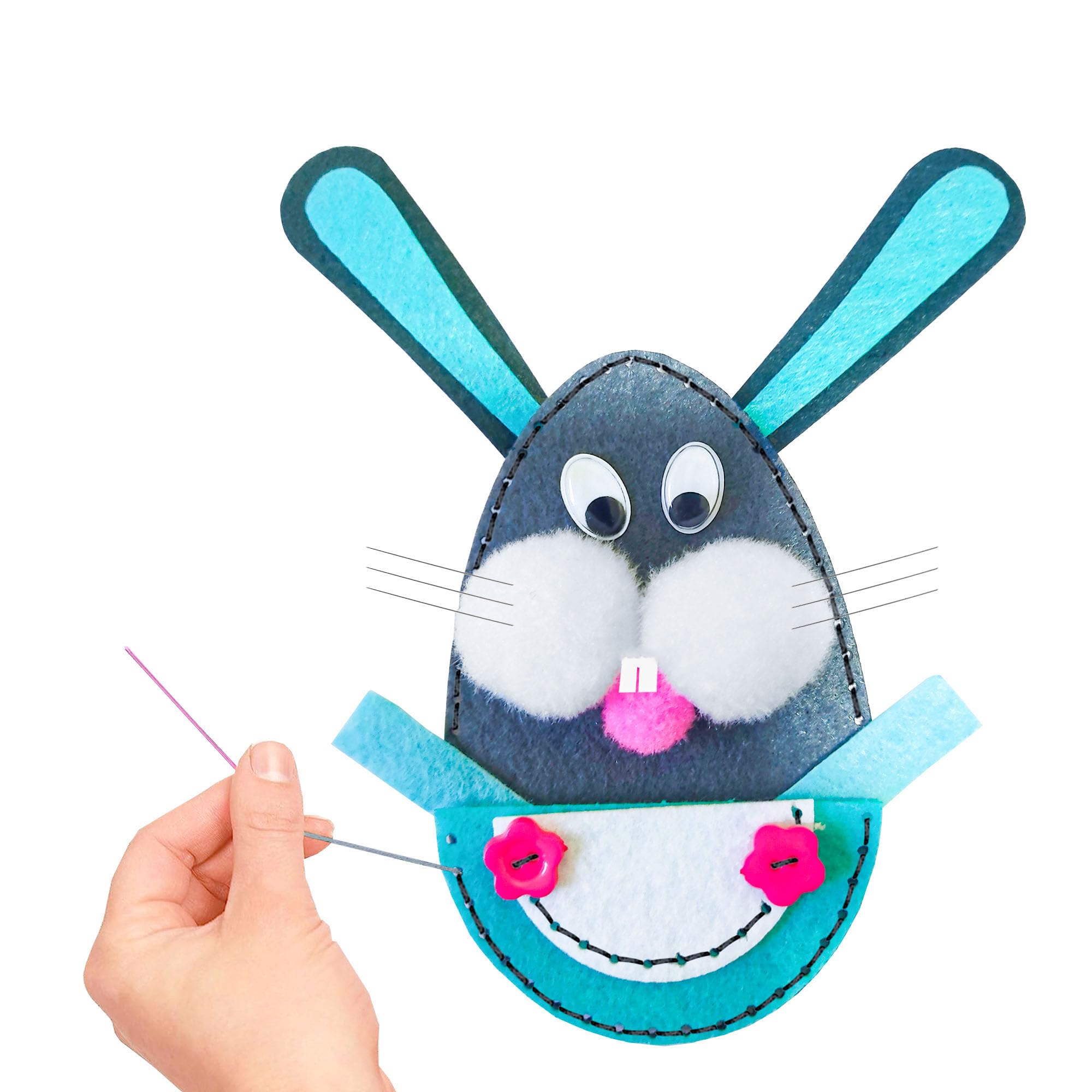 Versa-Mart Sewing Kit for Kids, Fun and Educational Fairytale Craft Make Your Own Bunny Sew Your Own bunny Animals Craft Kit for Beginner