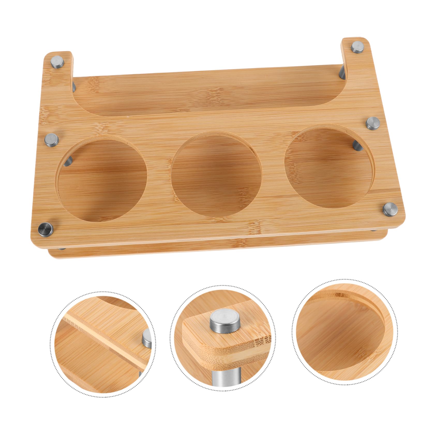 SOLUSTRE Organisateur D'épices Support Stable Cuisine en Bois Beige Multifonction pour Rangement Compact Bouteilles D'huile, Sel Vinaigre