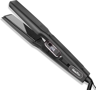 1 1/2 Inch Wide Plate Hair Straightener for Thick Hair, Ceramic Flat Iron for Faster Styling & Curling, Floating Plates for Smooth Frizz-Free Results, 15s Heat Up, Dual Voltage Black