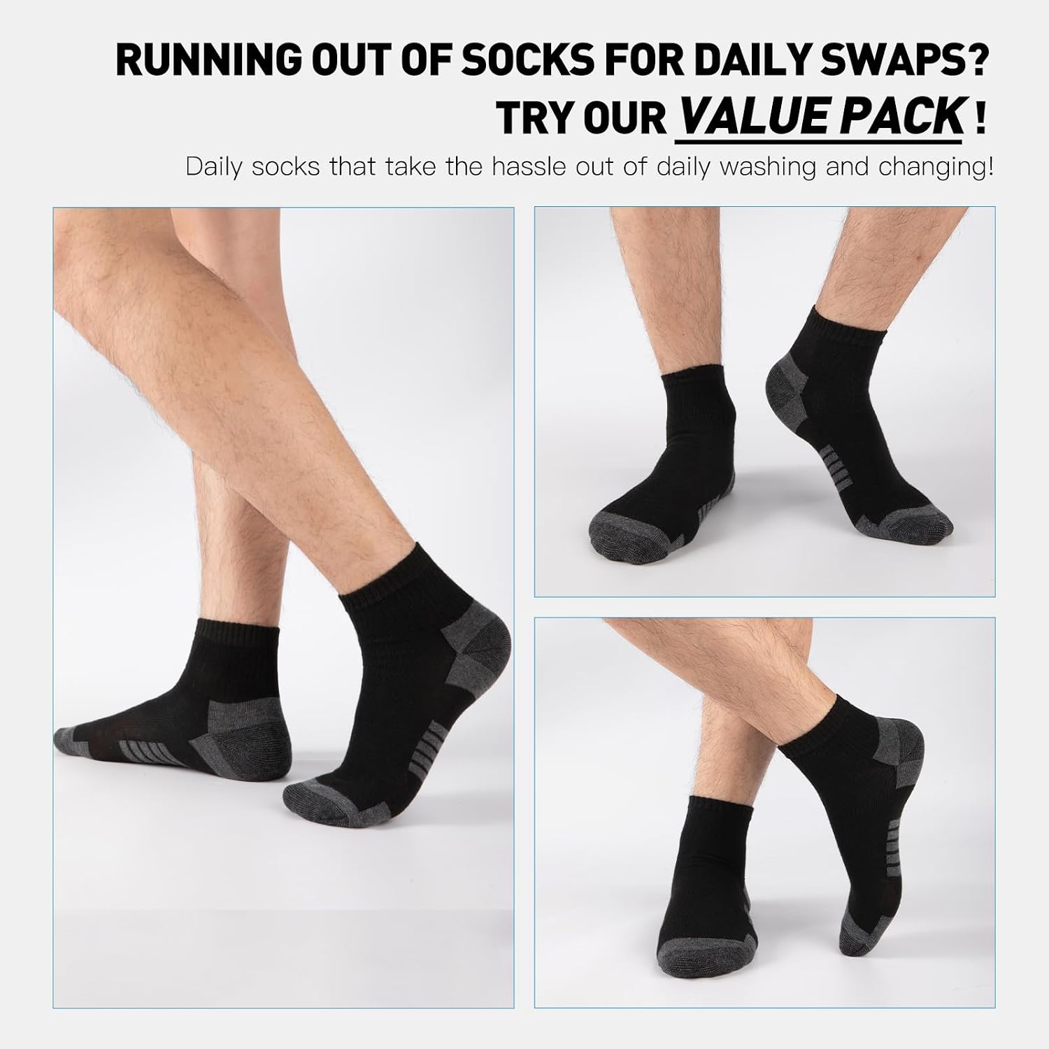 20 Pairs Ankle Socks For Men - Mens Socks Size 8-12/12-16 Thin Casual Bulk Socks