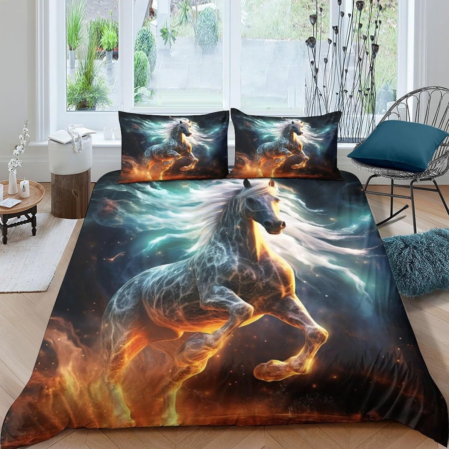 Housse de couette cheval 200x200 cm, l'idée cadeau idéale pour passionnés