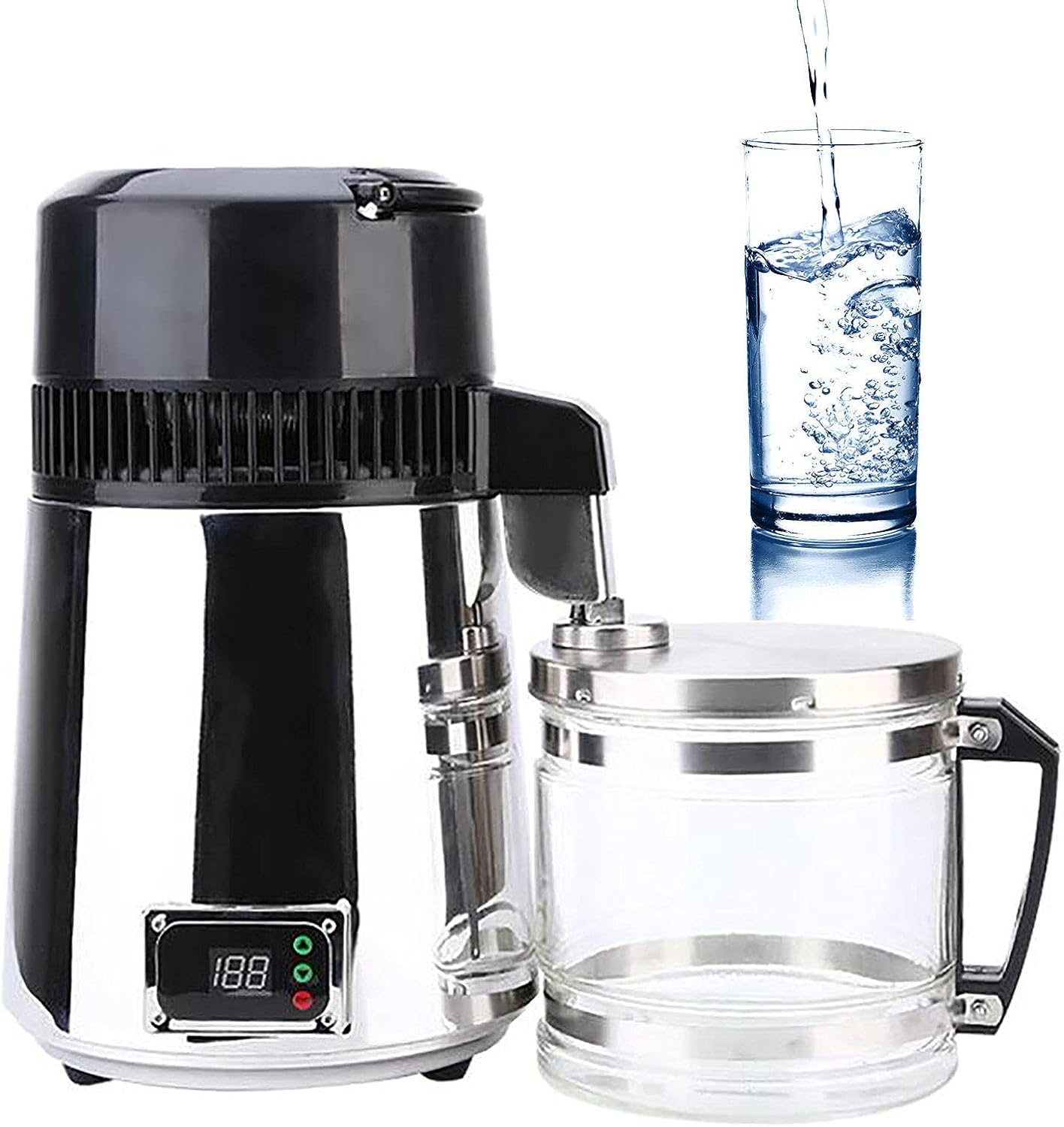 JMCVILOF 750W Pure Water Distiller, 4L Distilled Water Machine